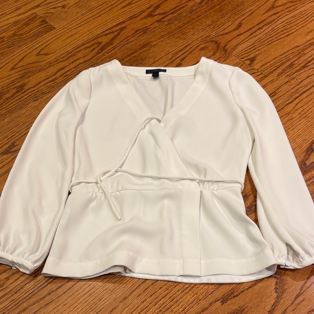 J. Crew Woman’s Cream Wrap Blouse Size 0